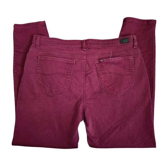 Lee Slim Fit Skinny Leg Mid Rise Sculpting Red Jeans Pants Bottoms Size 12/36 - Picture 2 of 4